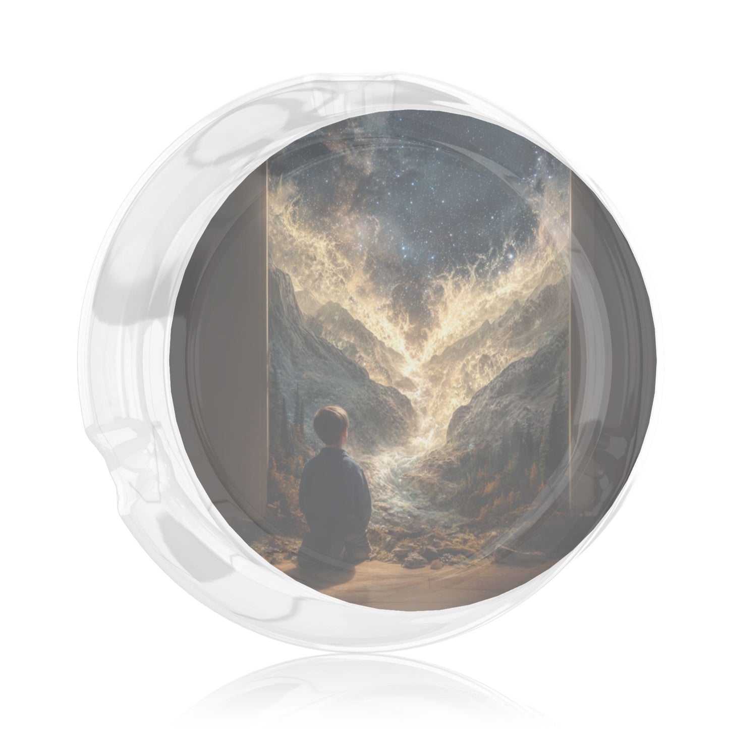 Dreamy Starry Sky Observer Round Glass Ashtray - 8.5cm Diameter Creative Art Decorative Ashtray