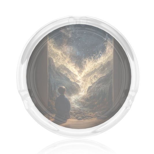 Dreamy Starry Sky Observer Round Glass Ashtray - 8.5cm Diameter Creative Art Decorative Ashtray