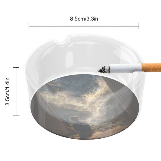 Dreamy Starry Sky Observer Round Glass Ashtray - 8.5cm Diameter Creative Art Decorative Ashtray